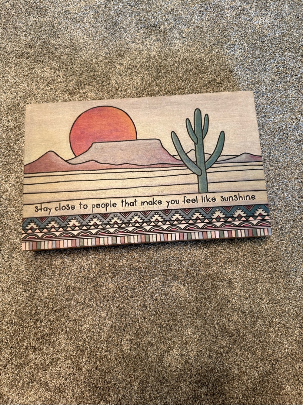 Desert Sunrise wooden box art - Multicolor